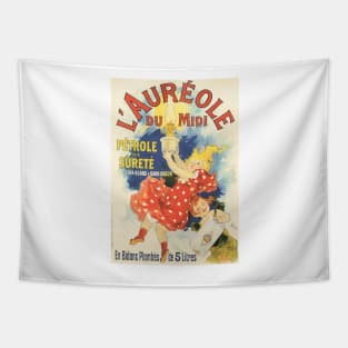 L' AUREOLE Petrol Oil Lamp French Art Nouveau Advertisement Jules Cheret Tapestry