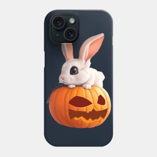 bunny with his big halloween pumpkin Phone Case