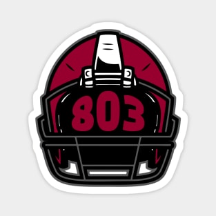 Retro Football Helmet 803 Area Code Columbia South Carolina Football Magnet