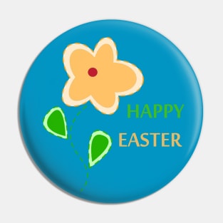 Happy Easter Flowers Pin