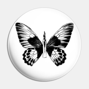 Bullet With Butterfly Wings Pin