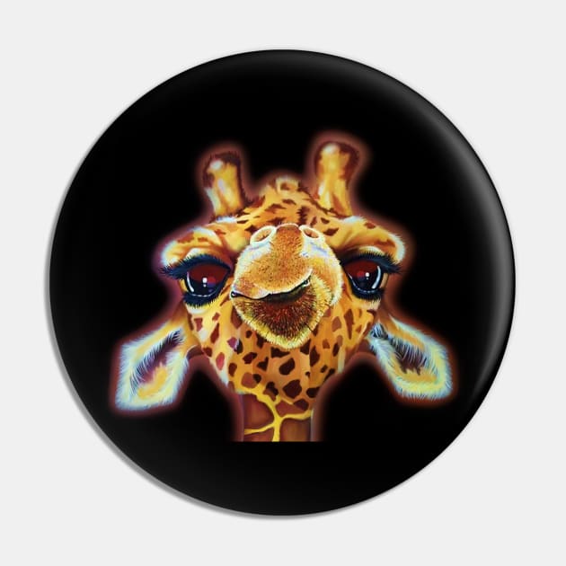 Funny Cute Inquisitive Giraffe Face Pin by egcreations