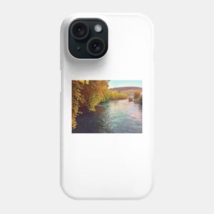 Peaceful river through the hills in Switzerland Phone Case