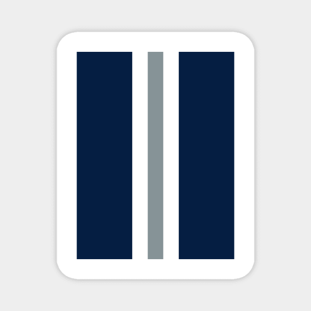 Retro American Football Stripes Dallas Navy, White, Silver Magnet by Culture-Factory