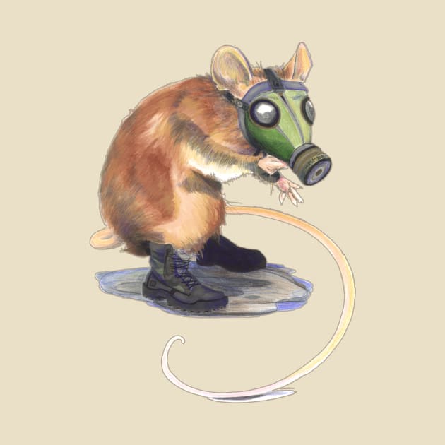 Pest Control - Mouse in a Gas Mask Art by FishWithATopHat