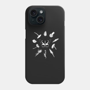 Chequered Swallowtail Butterfly with various shells and fungi Phone Case