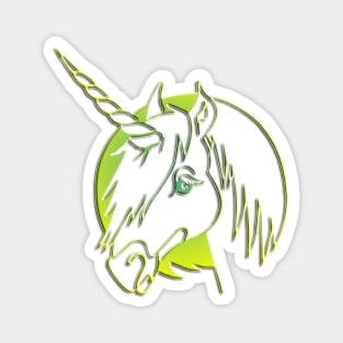 Neon Unicorn Head Outline Logo Magnet