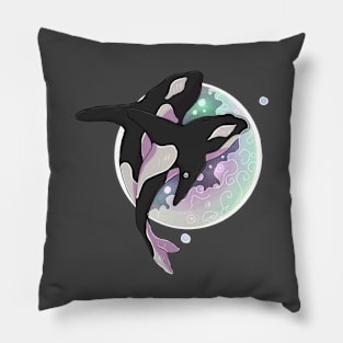 Galaxy Orcas Pillow