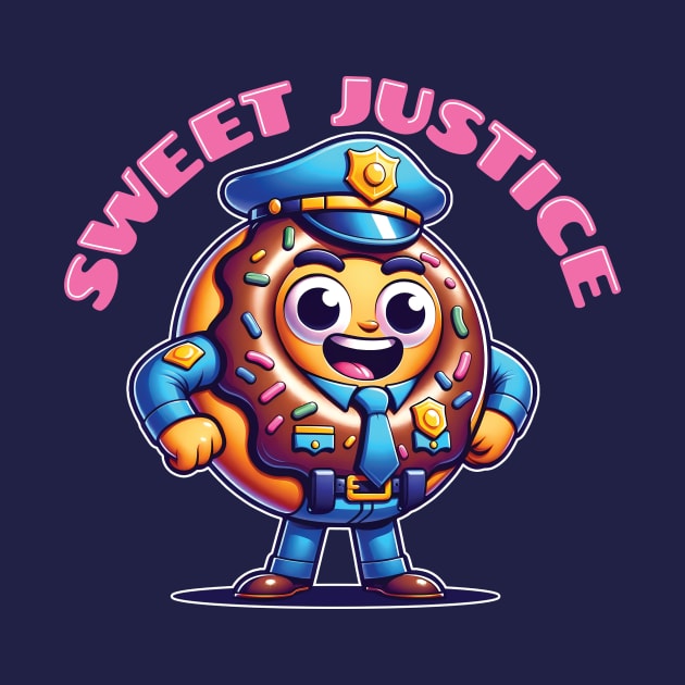 Sweet Justice - Funny Donut Cop by Iron Ox Graphics