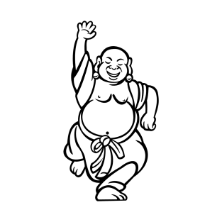 Happy Buddha Dancing Cartoon T-Shirt