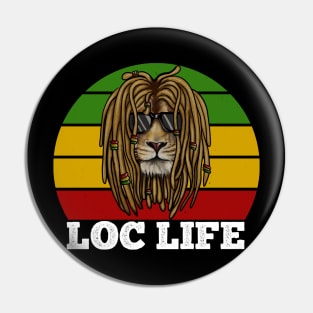 African Rasta Lion, Loc Life, Jamaica Pin