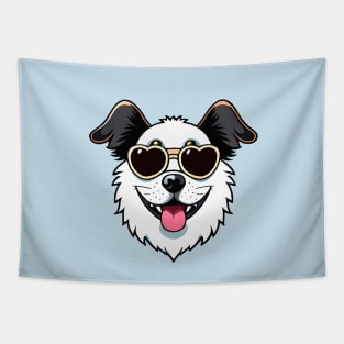 Cute funny dog with glasses Tapestry