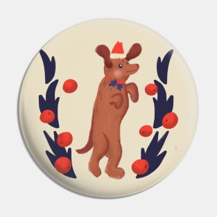 Wiener Dog Christmas Pin