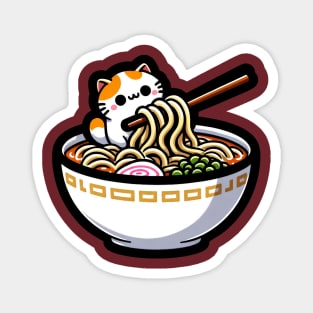 Ramen and Cat Magnet