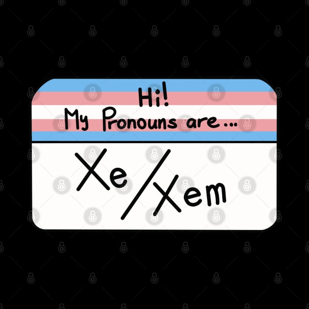 Hi my pronouns are - xe xem - trans pride by Beelixir Illustration