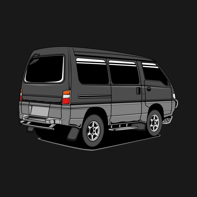 Jdm black delica rear classic by R.autoart