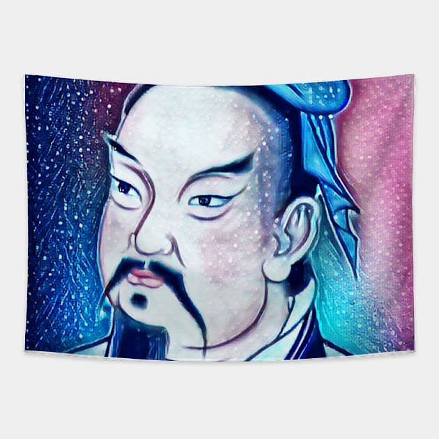 Sun Tzu Snowy Portrait | Sun Tzu Artwork 13 Tapestry by JustLit