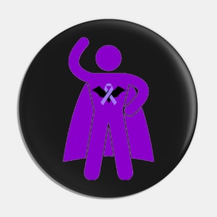 Bat Awareness Ribbon Superhero Man Silhouette 2 Pin