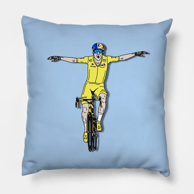 Wout Van Aert Tour de France 2022 - Stage 4 Victory Pillow by p3p3ncil