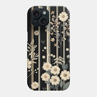 Black and Beige Floral Phone Case