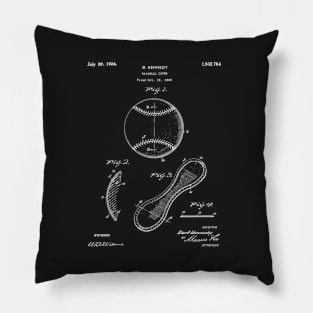 Baseball Patent - Softball Art - Black Chalkboard Pillow