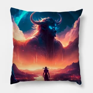 Cosmic Chaos: Magical Landscapes Pillow