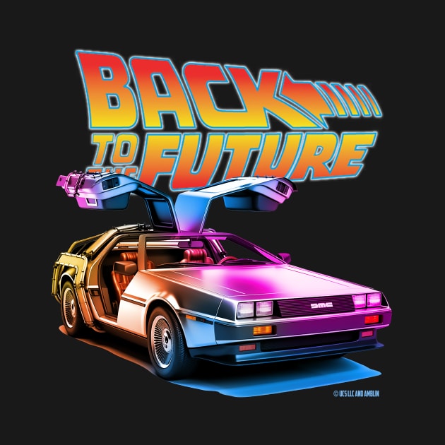 Delorean Back To the Future Synthwave Colors by DavidLoblaw