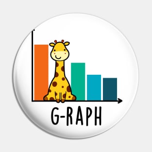 G-raph Cute Giraffe Graph Pun Pin