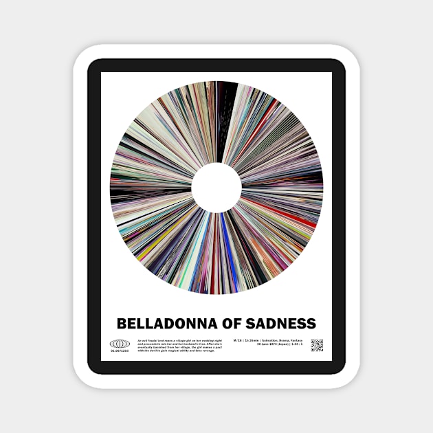 minimal_Belladonna of Sadness Warp Barcode Movie Magnet by silver-light