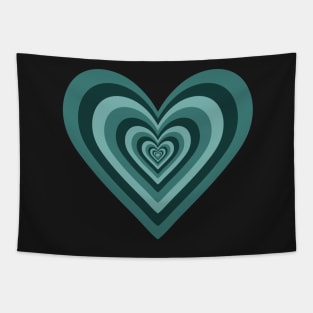 Teal Expanding Hearts Tapestry