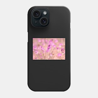 Wild pink meadow flowers II, nature photography Phone Case