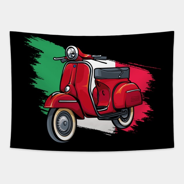 Italy Classic Vespa Scooter Moped Bike Retro Love Vintage Tapestry by Your Culture & Merch
