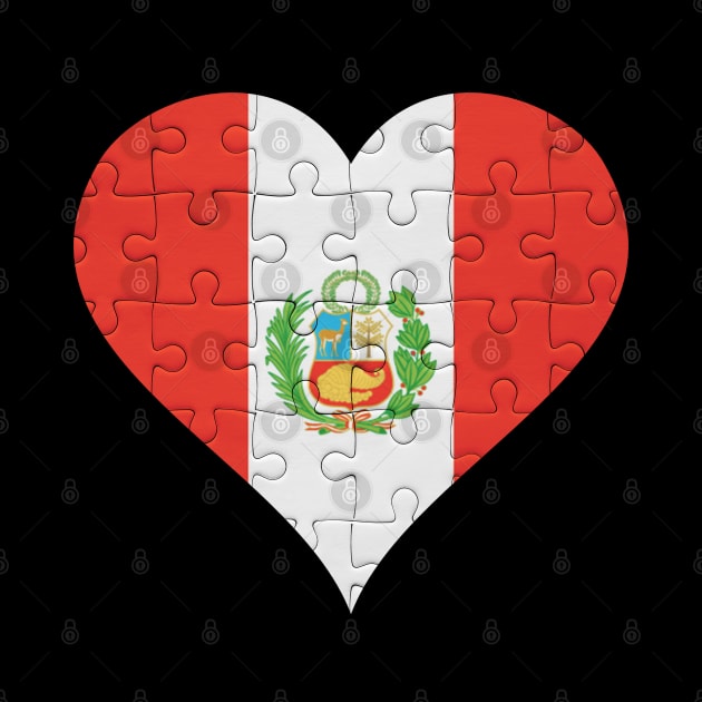 Peruvian Jigsaw Puzzle Heart Design - Gift for Peruvian With Peru Roots by Country Flags