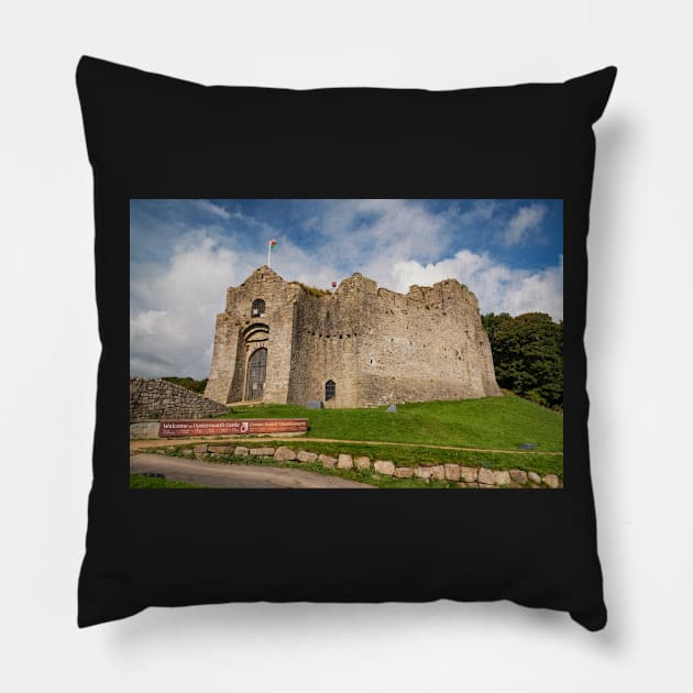 Oystermouth Castle, Mumbles Pillow by dasantillo