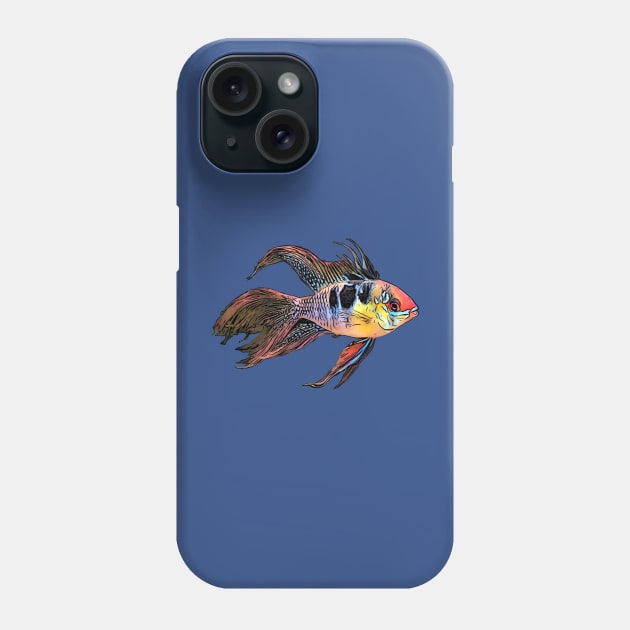 German Blue Ram Cichlid Phone Case by DestructoKitty