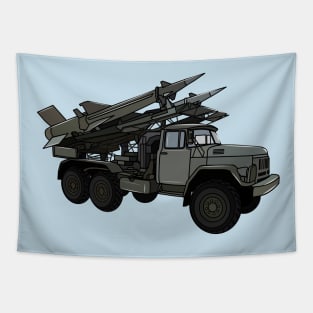 Missile vehicle cartoon illustration Tapestry