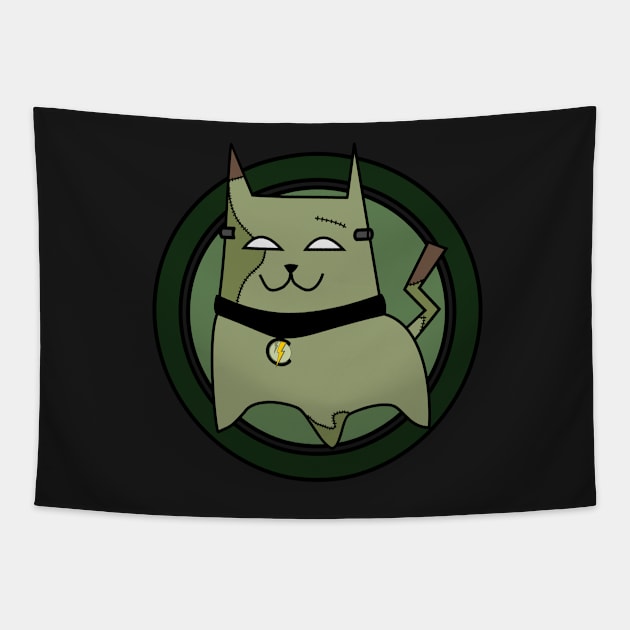 Franky Cat | That Cat | Monster | Halloween Cat Tapestry by DepicSpirit