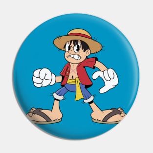 Luffy in cuphead style Pin
