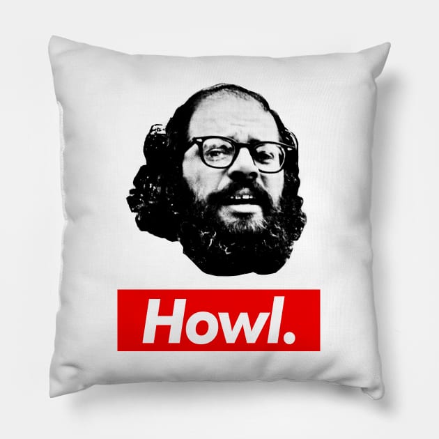 Allen Ginsberg Howl Aesthetic Tribute Design Pillow by DankFutura