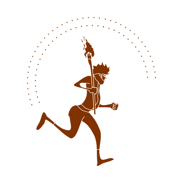 an athlete running with burning torch by bloomroge