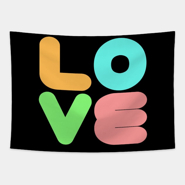 Love! Colorful design in Positive vibes! Tapestry by VellArt