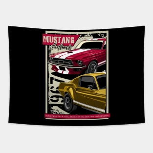 Retro 1967 Mustang Fastback Tapestry