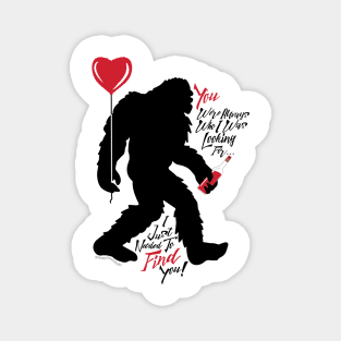 Bigfoot Valentine - Sasquatch Love Balloon Wine Magnet