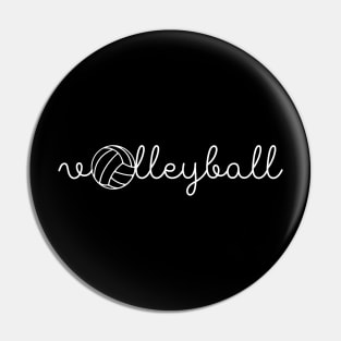 volleyball cursive with ball Pin