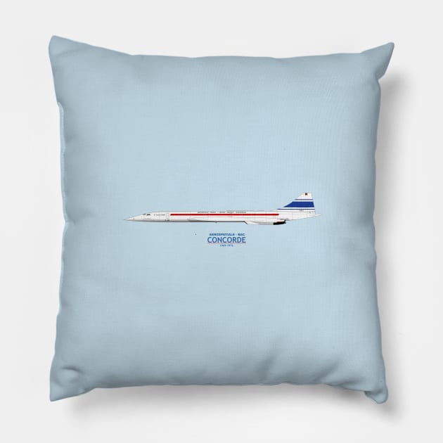 Prototype Concorde 001 F-WTSS Pillow by SteveHClark