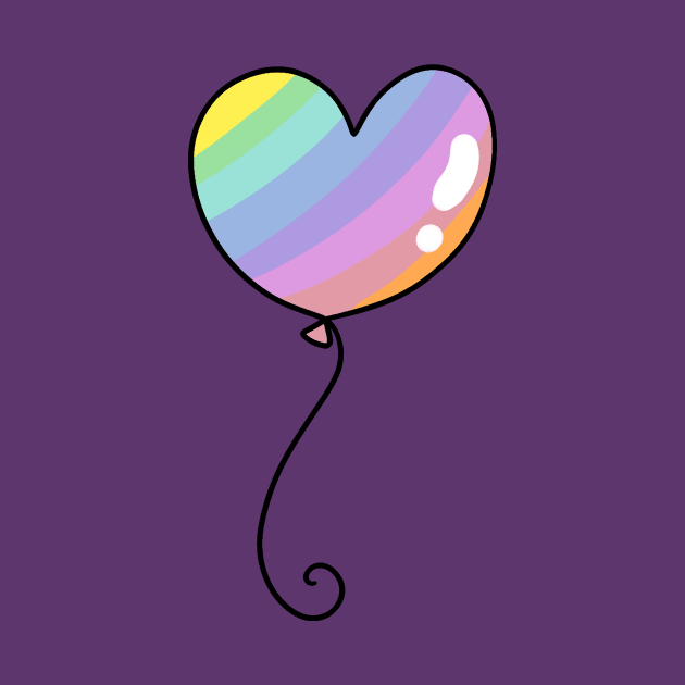 Rainbow Pastel Heart Balloon by saradaboru