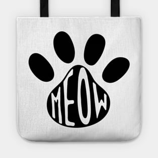 Meow Cat Paw Illustration Tote