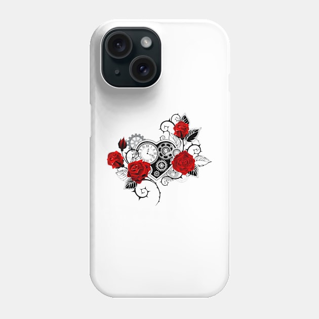 Mechanical Heart with Red Roses Phone Case by Blackmoon9