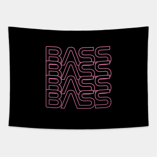 Bass Repeated Text Hot Pink Tapestry