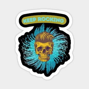 Keep rocking mustard yellow skull Magnet